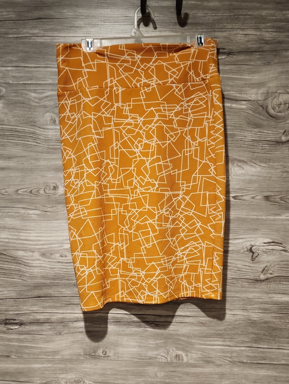LuLaRoe Orange Geometric-Print Pencil Skirt